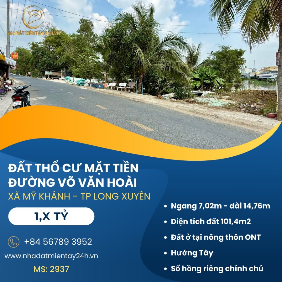 🔥 MẢNH ĐẤT MẶT TIỀN SIÊU ĐẸP TRÊN ĐƯỜNG VÕ VĂN HOÀI - CƠ HỘI VÀNG CHO AN CƯ VÀ ĐẦU TƯ! (MS: 2937) 🔥